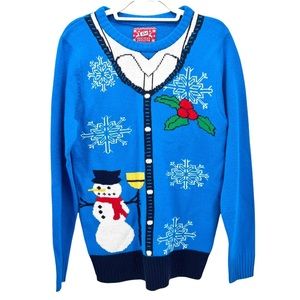 JEM Holiday Ugly Christmas Frosty The Snowman Sweater Unisex Medium